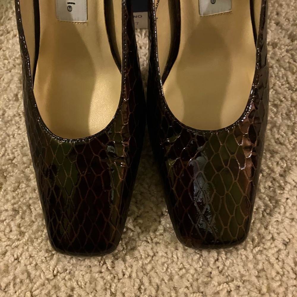 Elegant Brown Snakeskin Women's Shoes